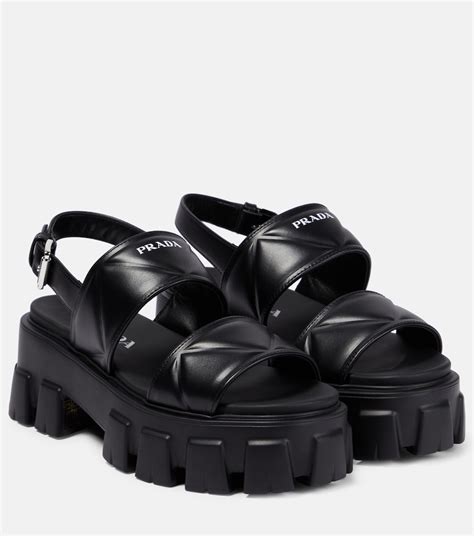 black prada sandals women|prada diagram platform sandal.